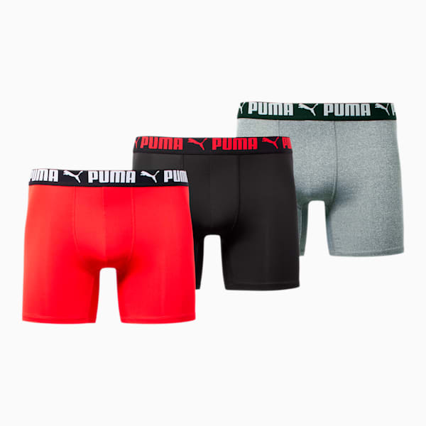 Men's Athletic Fit Boxers [3 Pack], RED / BLACK, extralarge